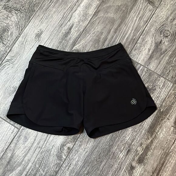 Court Shorts Black Attached Panty Front Pockets Size Petite Small Spandex Blend - Picture 2 of 10
